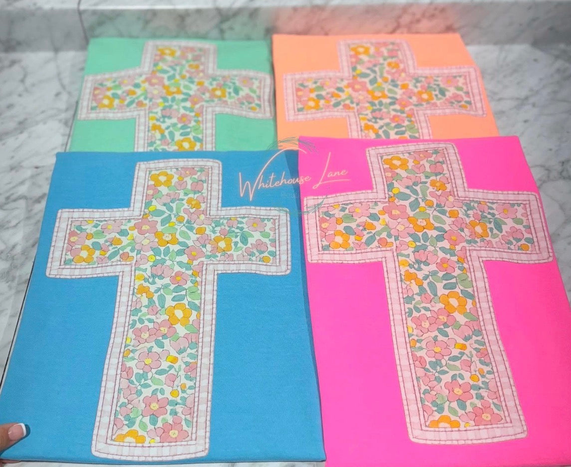 PREORDER- Floral Cross T Shirt