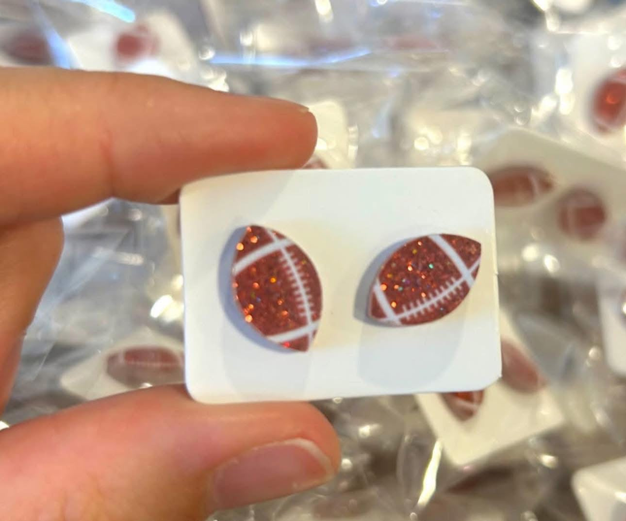RTS- Acrylic Football Earrings