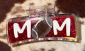 RTS- Red Glitter/Football “Mom” Claw Clip