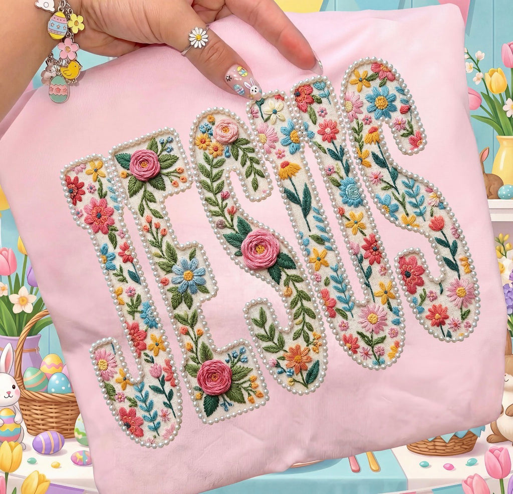 PREORDER- Faux Pearl/Florals T Shirt