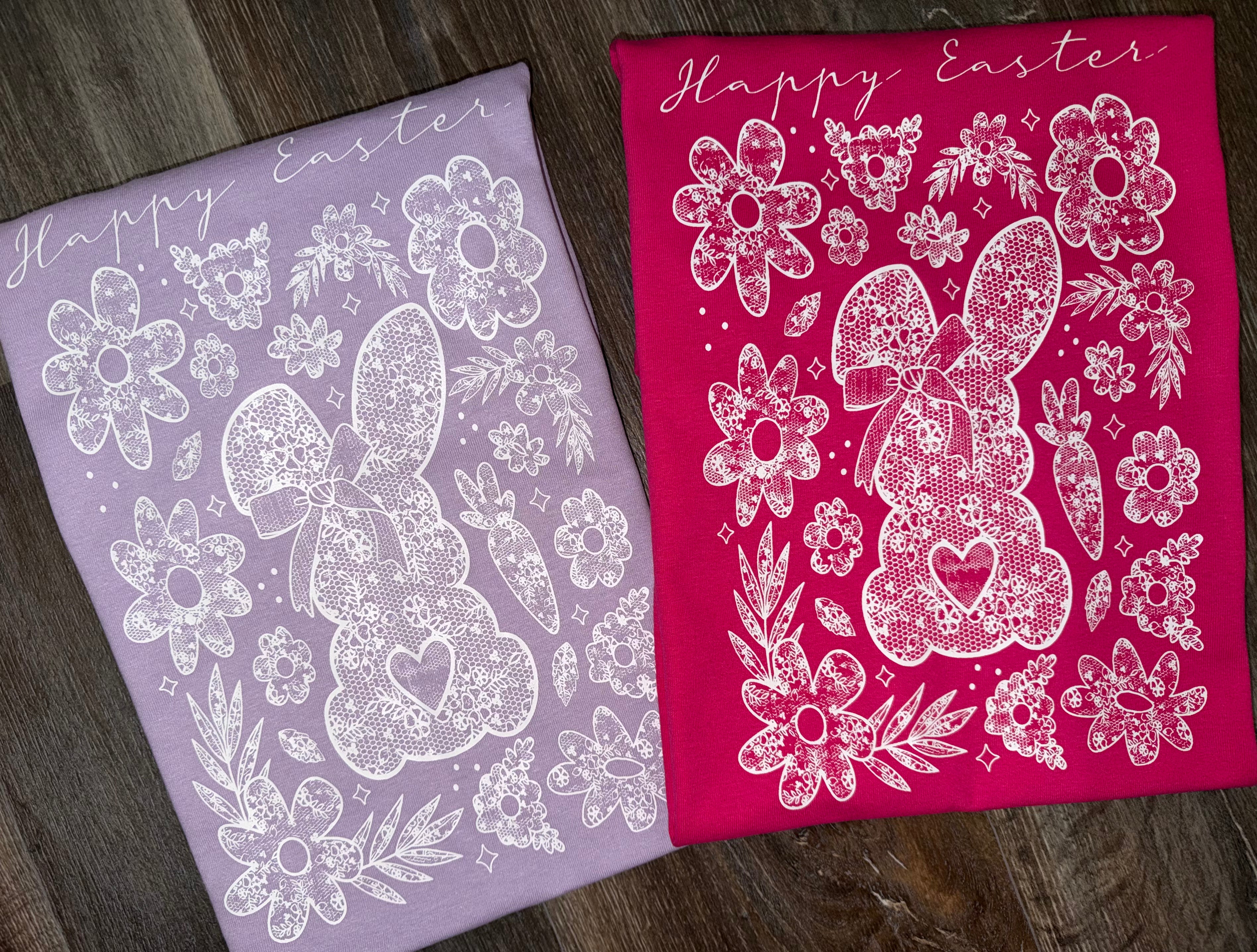 RTS- Floral Lace Bunny T Shirt